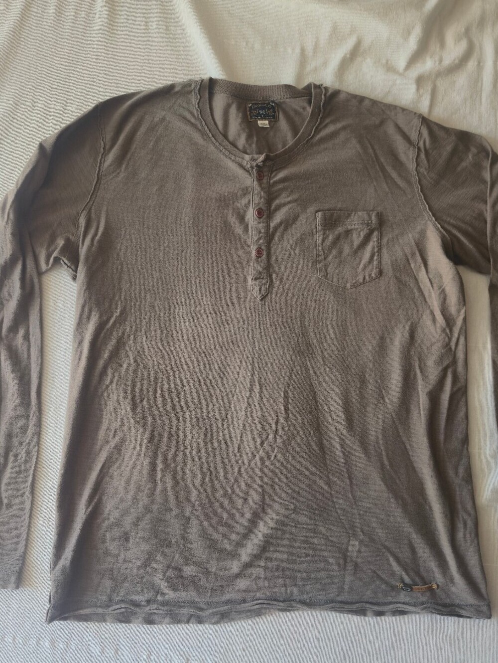 Diesel Co. Men's Long Sleeve Henley Shirt XXL Brown